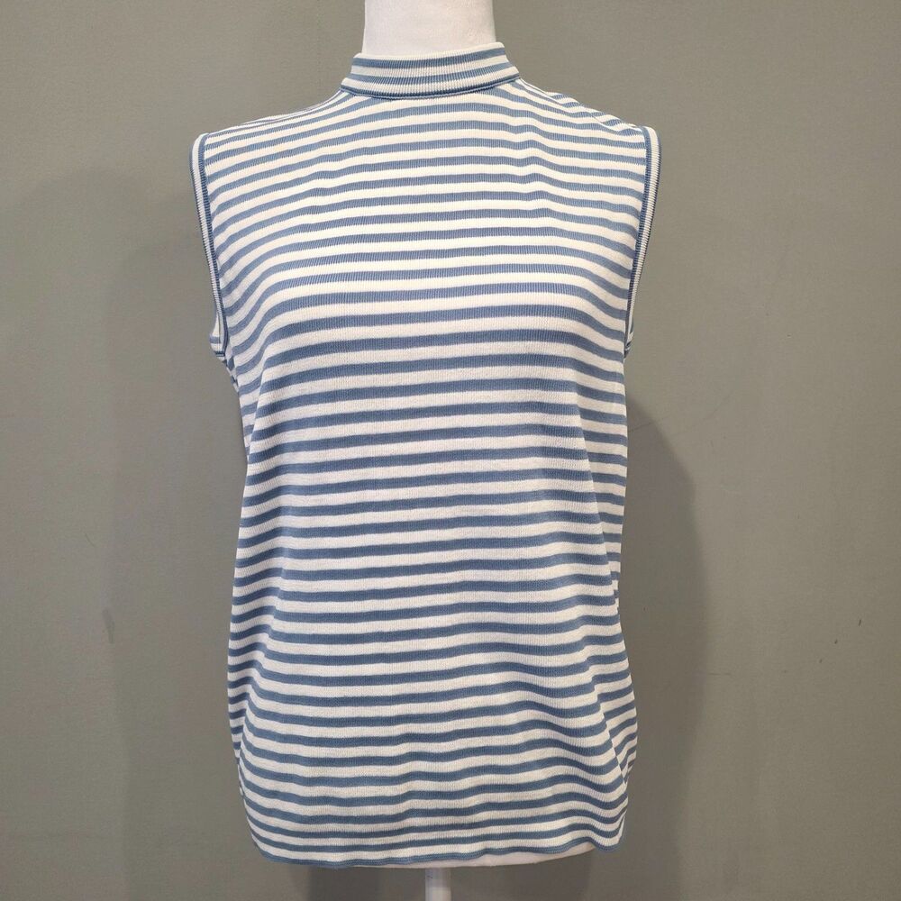 Vintage Sleeveless Striped Top Small. Nautical Preppy 90s Y2K Fisherman Cottage
